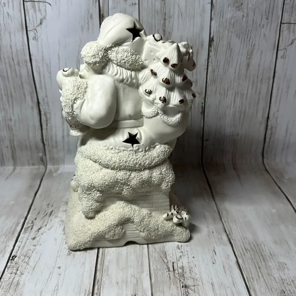 International Bazaar Christmas Santa Figurine Bisque Porcelain Gold Accents star